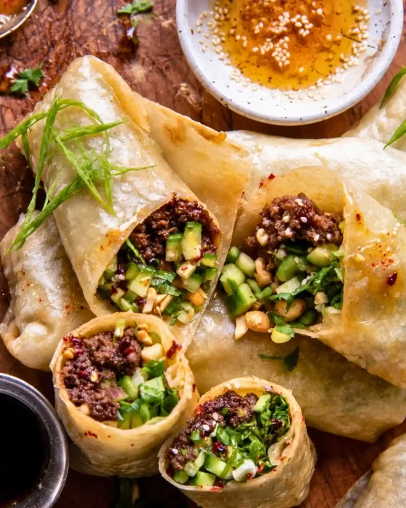 20 Minute Thai Basil Beef Rolls