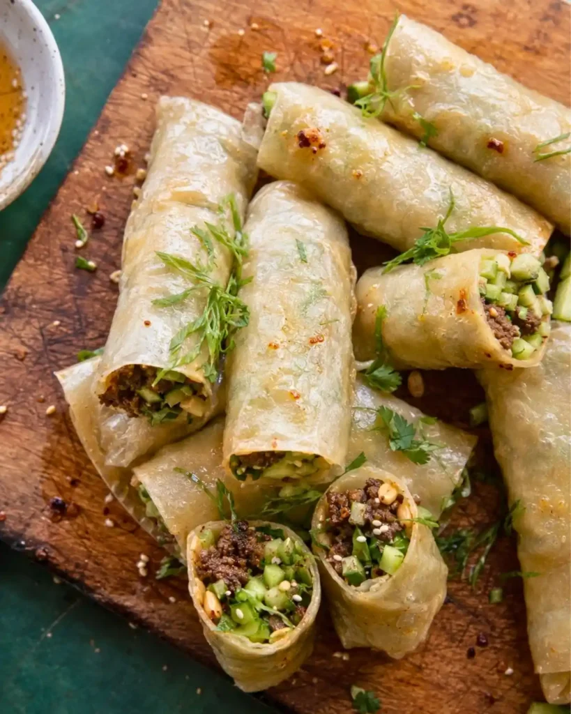 20 Minute Thai Basil Beef Rolls