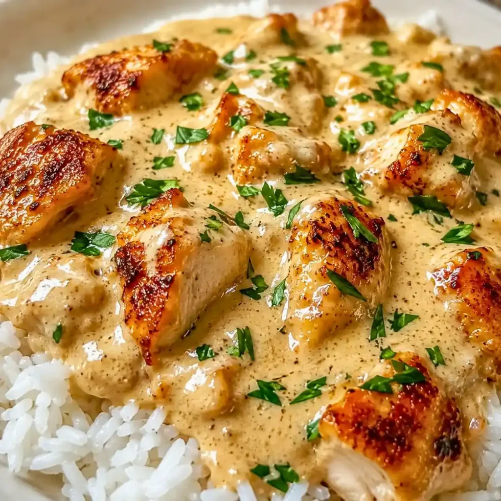 Creamy Smothered Chicken and Rice