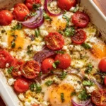 Easy Tomato Feta Baked Eggs