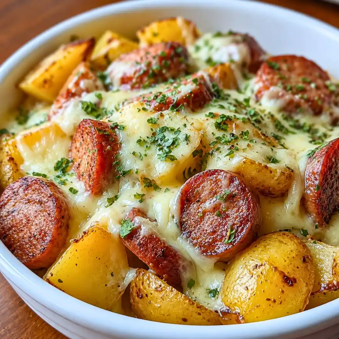 Cheesy Ranch Potatoes and Smoked Sausage