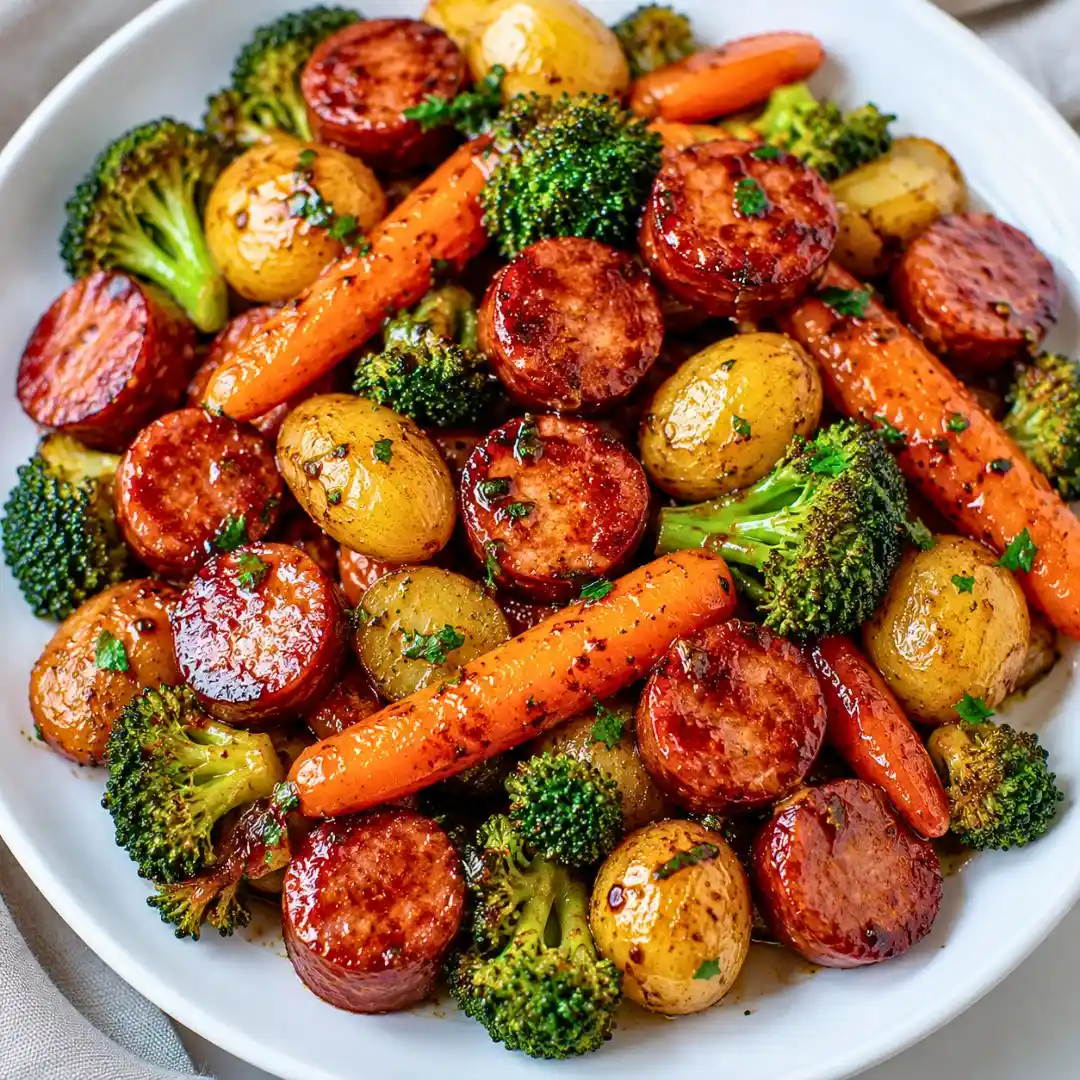 Easy One-Pan Honey Garlic Kielbasa & Veggies – Quick Family Dinner
