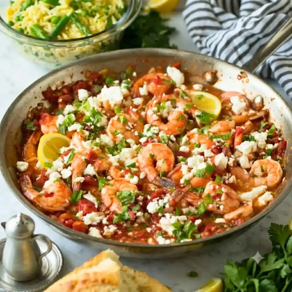 Greek Shrimp with Tomatoes and Feta