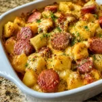 Kielbasa Sausage Cheesy Potato Casserole