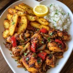 Ultimate Caribbean-Style Herb Chicken with Rice & Rustic Potato Wedges
