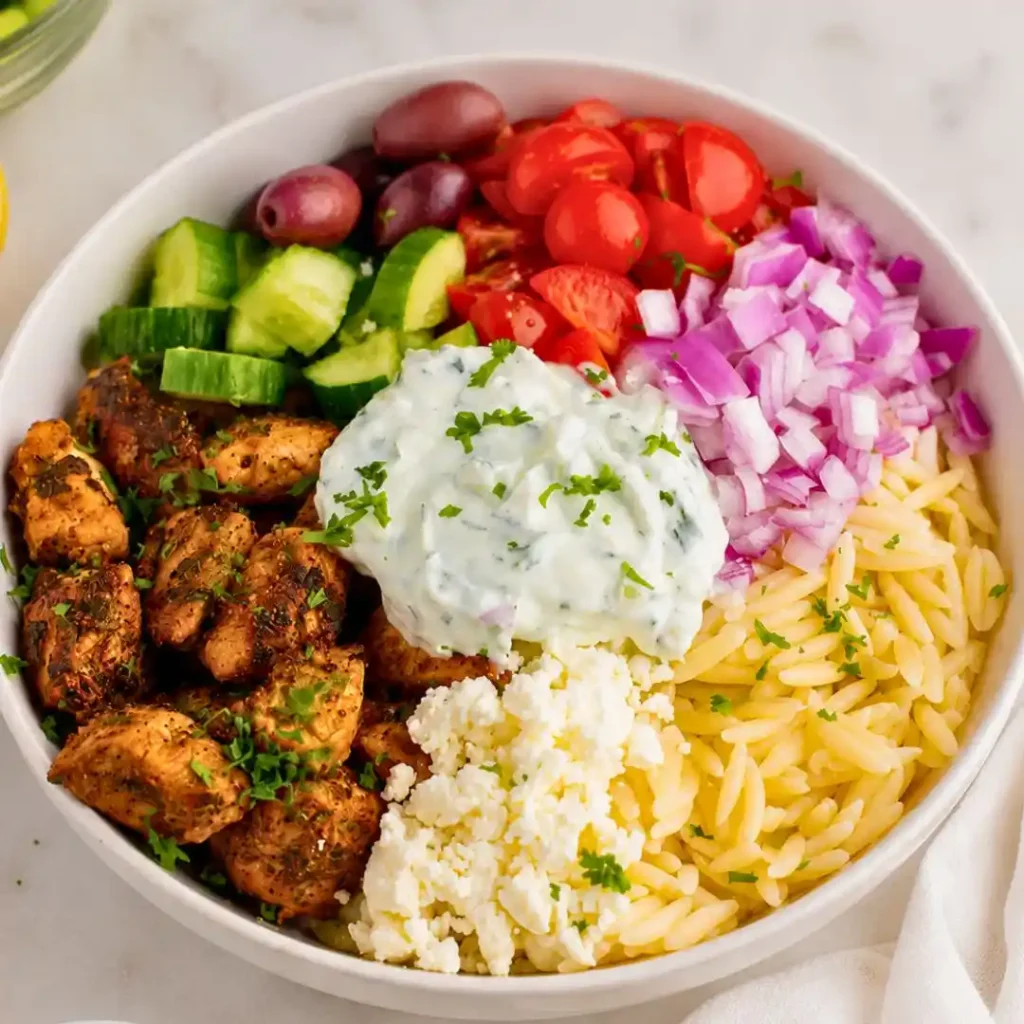 15-Minute Chicken Gyro Bowls for a High Protein Healthy Lunch