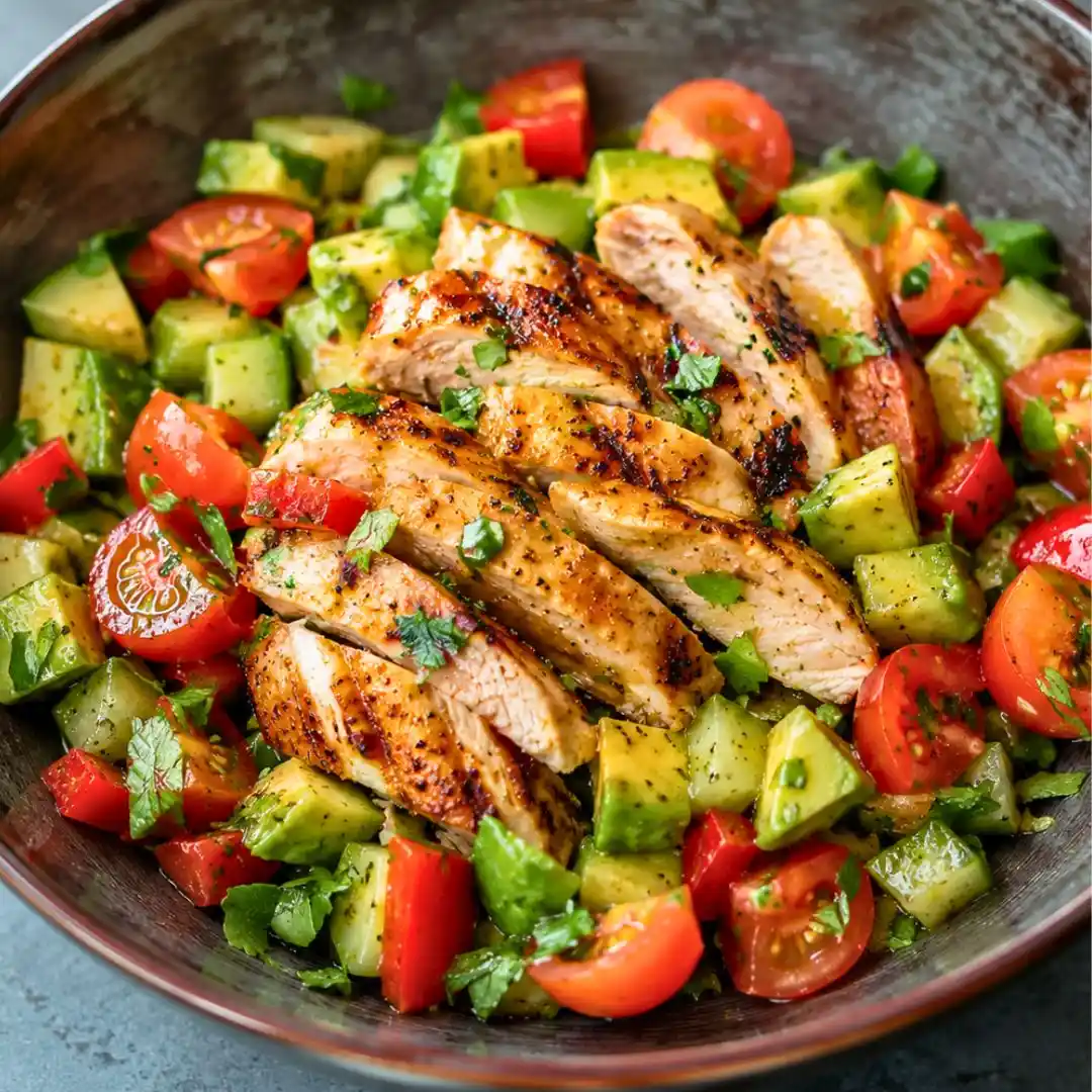 Easy Healthy Avocado Chicken Salad for a High Protein Lunch