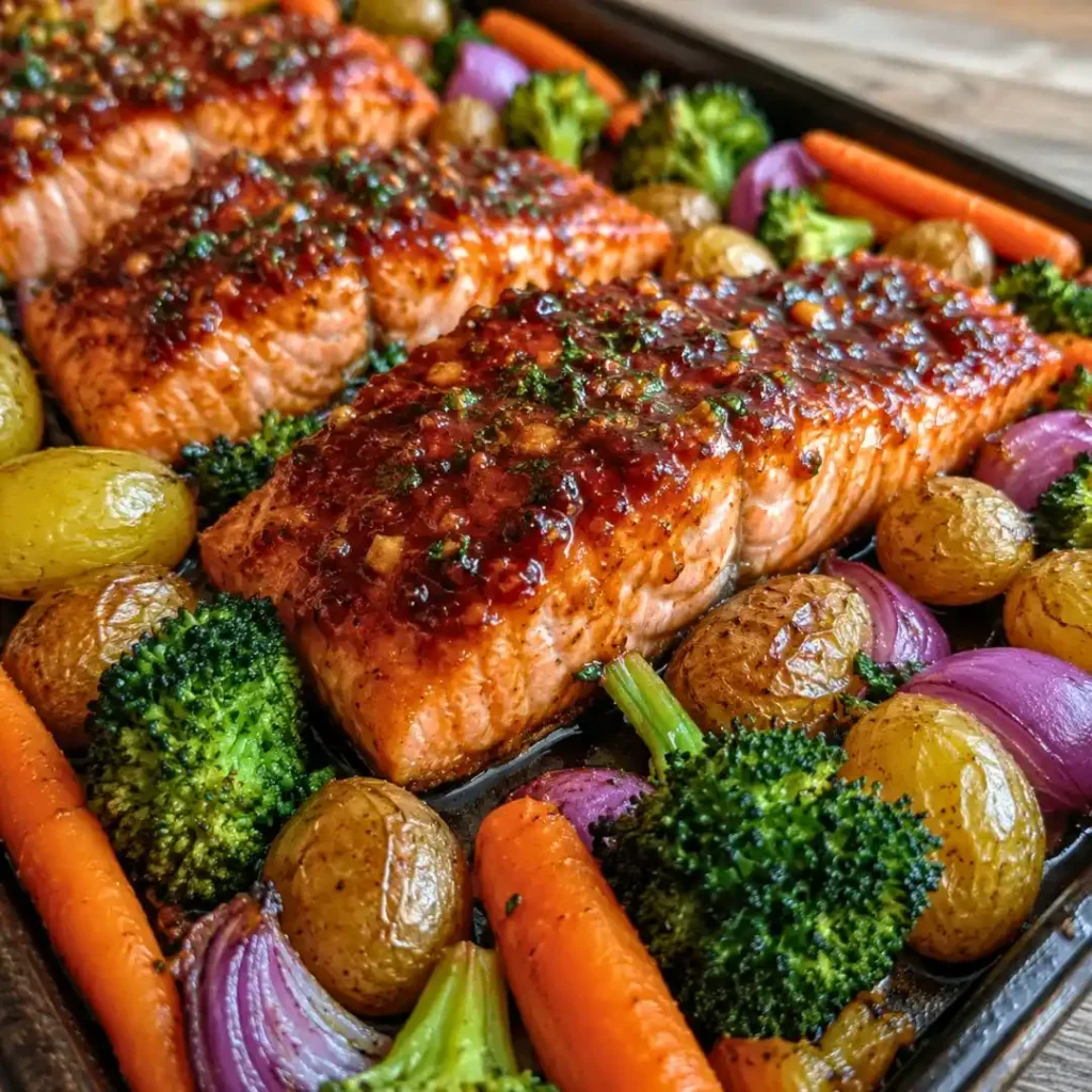 Easy Gochujang Glazed Salmon Sheet Pan Dinner Ready in 30 Minutes