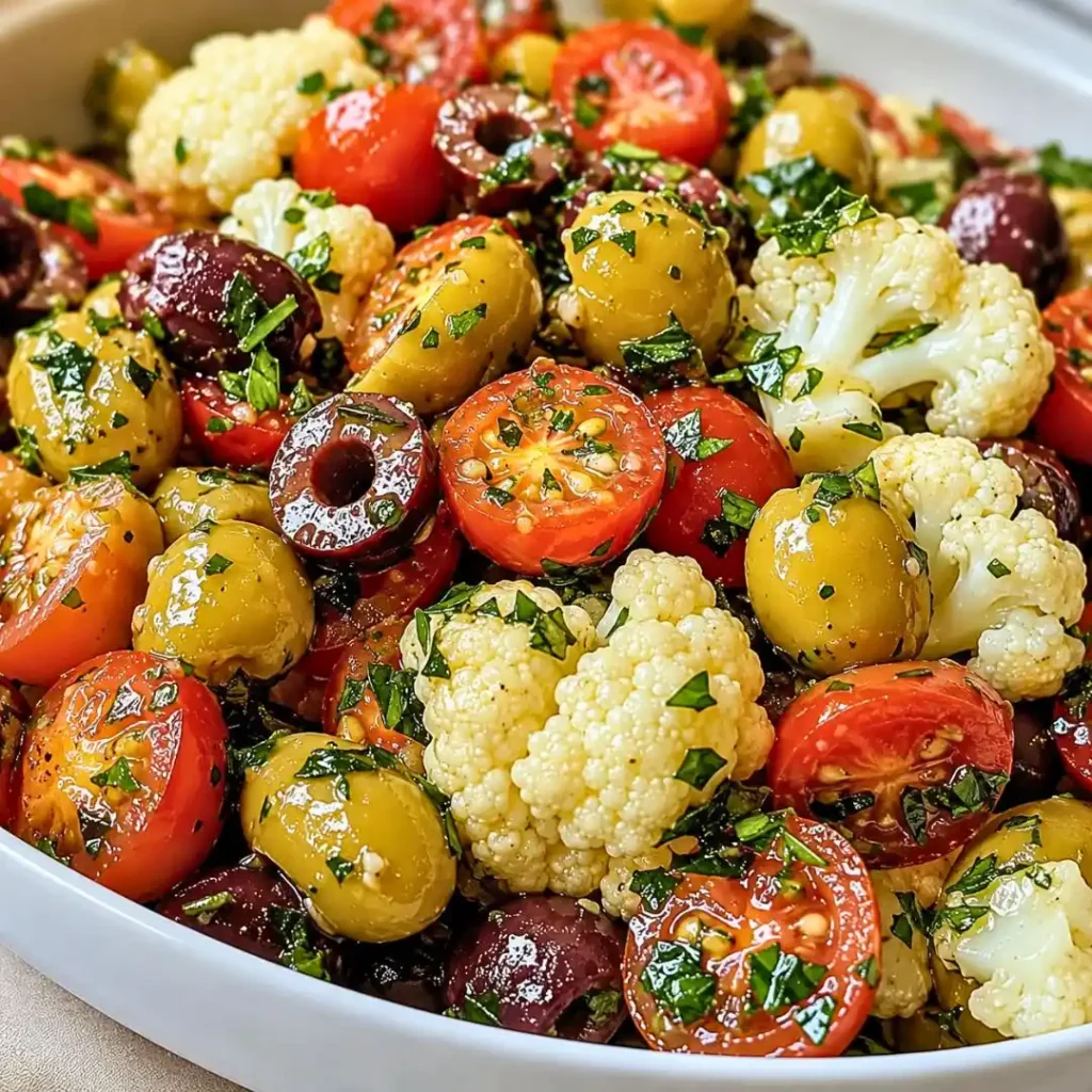 Mediterranean Marinated Cauliflower Salad