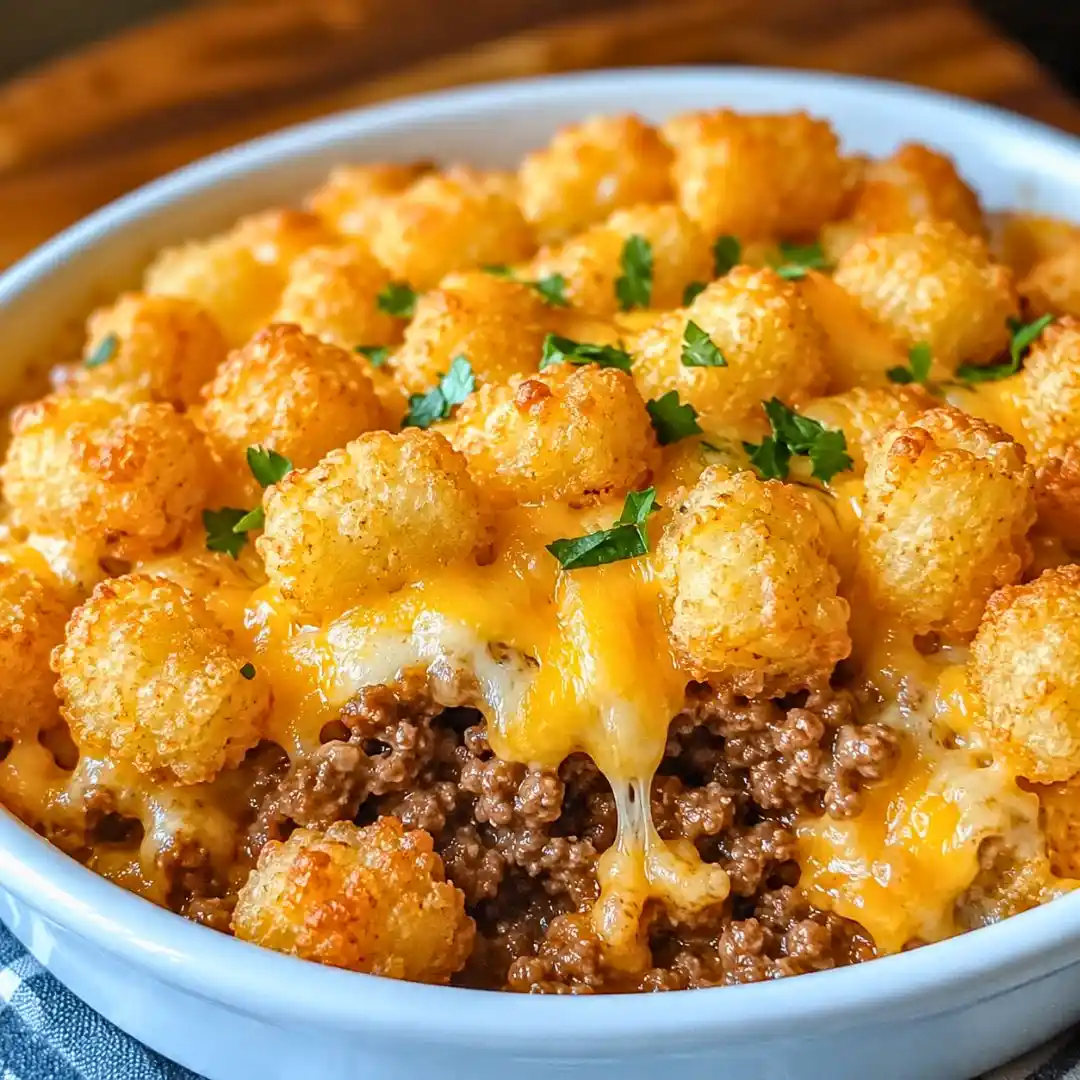 Tater Tot Casserole with Ground Beef