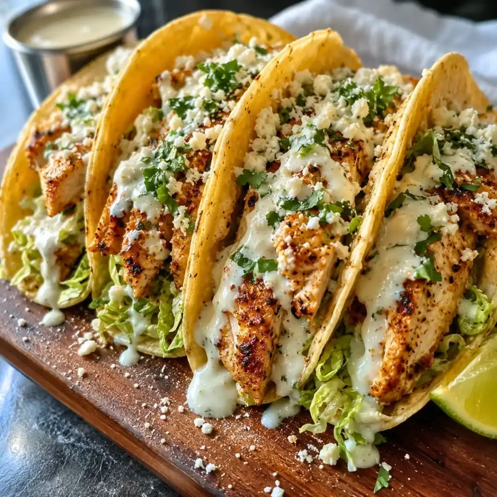 Smash Chicken Caesar Tacos