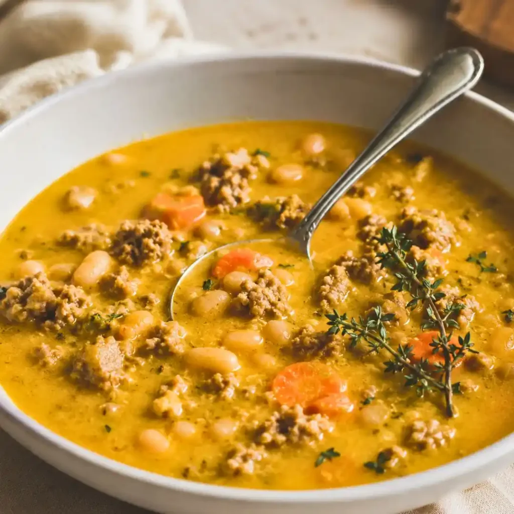 high protein Creamy Turkey Pumpkin Chili