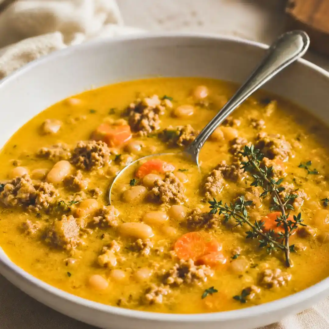 high protein Creamy Turkey Pumpkin Chili