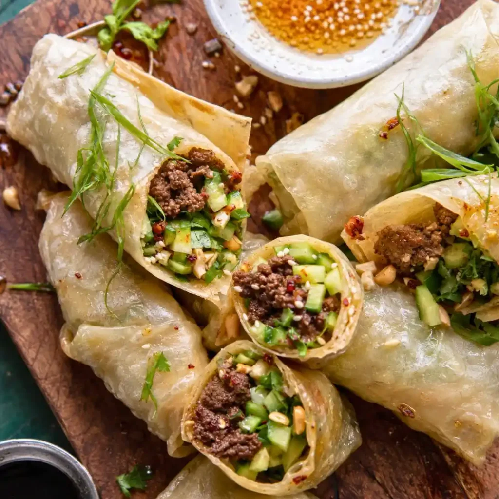 20 Minute Thai Basil Beef Rolls