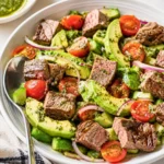 High Protein Chopped Chimichurri Steak Salad for a Healthy Lunch